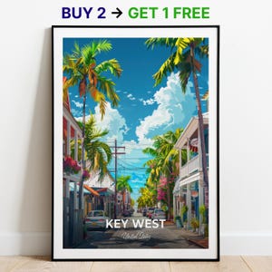 Key West Reise Poster Duval Street Wand Kunst Druck USA Poster Stadt Print City Poster Home Dekor Stadtbild Kunstwerk Kunst Liebhaber Geschenk