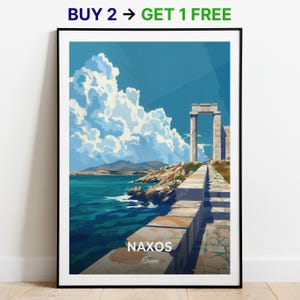 Naxos Reiseposter Portara Wand Kunst Druck Griechenland Poster City Print City Poster Wohnkultur Stadtbild Kunstwerk Trendy Retro Poster