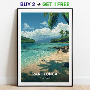 Rarotonga Reiseposter Muri Beach Wall Art Print Kochinseln Poster City Print City Poster Home Dekor Stadtbild Kunstwerk Kunstliebhaber Geschenk