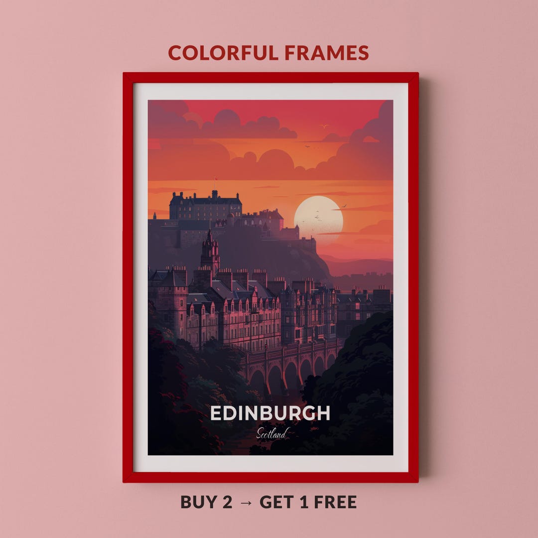 Edinburgh Travel Poster Holyrood Palace Wall Art Print Scotland Poster ...
