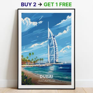 Dubai Reise Poster Burj Al Arab Wand Kunst Druck Vereinte Arabische => Arabische => Stadt Poster Stadt Poster Wohnkultur Stadtbild Kunstwerk Wandbehang