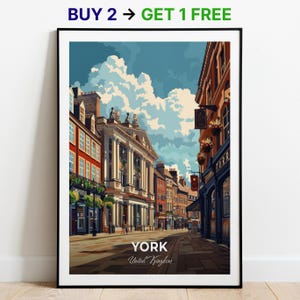 York Reiseplakat Theater Royal Wall Art Print United Kingdom Poster City Print City Poster Home Decor Stadtbild Kunstwerk Kunstliebhaber Geschenk
