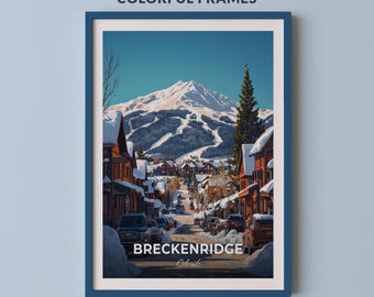 Breckenridge Travel Poster Breckenridge Colorado Wall Art Print Colorado Poster City Print City Poster Home Decor Cityscape Artwork