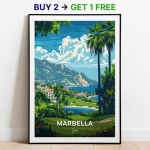 Marbella Reiseposter Marbella Club Golf Resort Wand Kunst Druck Spanien Poster Stadt Print City Poster Home Dekor Stadtbild Kunstwerk