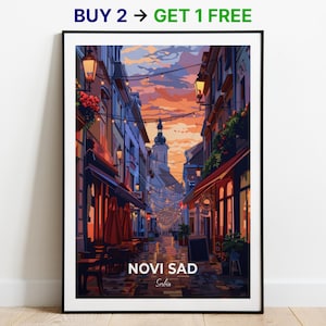 Novi Sad Reiseposter Straße Mihajlo Pupin Wand Kunst Druck Serbien Poster City Print City Poster Wohnkultur Stadtbild Kunstwerk Kunstliebhaber Geschenk
