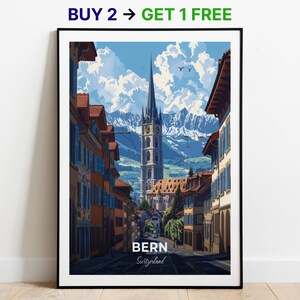 Bern Reise Poster Berner Münster Wand Kunst Druck Schweiz Poster City Print City Poster Home Dekor Stadtbild Kunstwerk Kunstliebhaber Geschenk