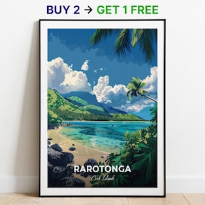 Rarotonga Reiseposter Muri Beach Wall Art Print Kochinseln Poster City Print City Poster Home Dekor Stadtbild Kunstwerk Kunstliebhaber Geschenk