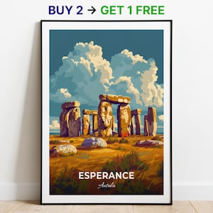 Esperance Reiseposter Esperance Stonehenge Wand Kunst Australien Poster City Print City Poster Home Dekor Stadtbild Kunstwerk