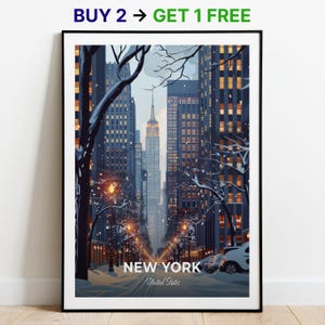 New York Reiseplakat Rockefeller Center Wand Kunst Druck USA Poster City Print City Poster Home Decor Stadtbild Kunstwerk