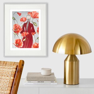 Limited edition, nature inspired wall art, Fine art print from original illustration &quot;Poppy Land&quot; ,
