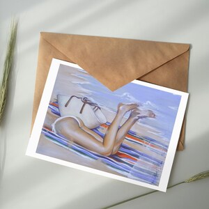 Lot de 3 cartes postales artistiques, Allure estivale