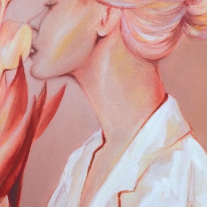 "Romantisches feminines Wandbild ""Der Kuss des Lebens"" limitierte Fine Art Print."