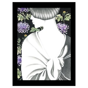 Original Illustration "Whisper to the moon" - Limitierte weibliche Kunst."