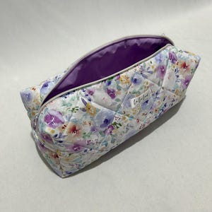 Purple Water Color Pattern Hair Tool Bag, Dyson Airwrap/Airstrait Bag, Quilted Organizer Bag, Cotton Travel Bag, Women Bag