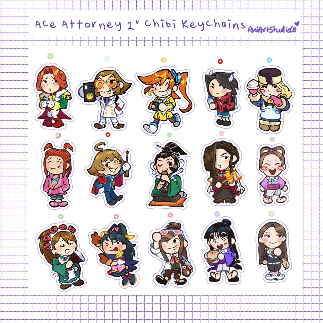 Ace Attorney Chibi Keychains | PREORDER CLOSED - Etsy