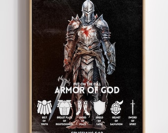 Armor of God, DIGITAL PRINT, Ephesians 6:13-17, Bible print, Jesus Art, Bible Poster, Full Armor of God, Bible Verse Print, Shield of Faith