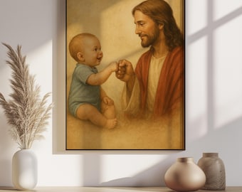 Christian Wall Art for Kids Room – Inspirational Bible Verse Print – Nursery Christian Decor – Faith Wall Art for Boys and Girls