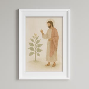 Parable of the Mustard Seed, DIGITAL PRINT, Kingdom of Heaven, Christian Art, Jesus Poster, Bible Verse WALL art, Mustard Tree, Faith Print
