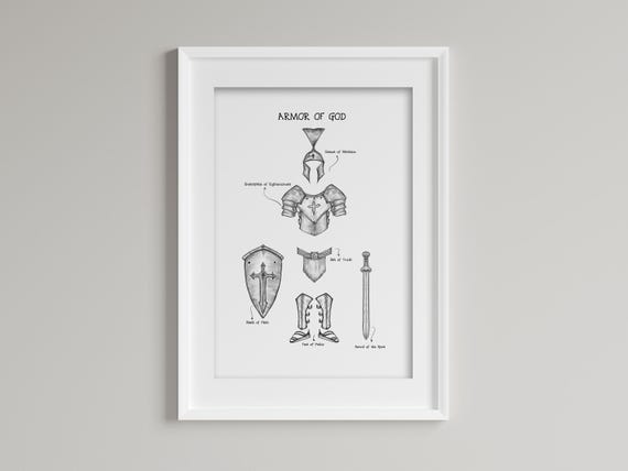 Armor of God, DIGITAL PRINT!, Ephesians 6:13-17, Bible print, Jesus Art, Bible Poster, Full Armor of God, Bible Verse Print, Shield of Faith