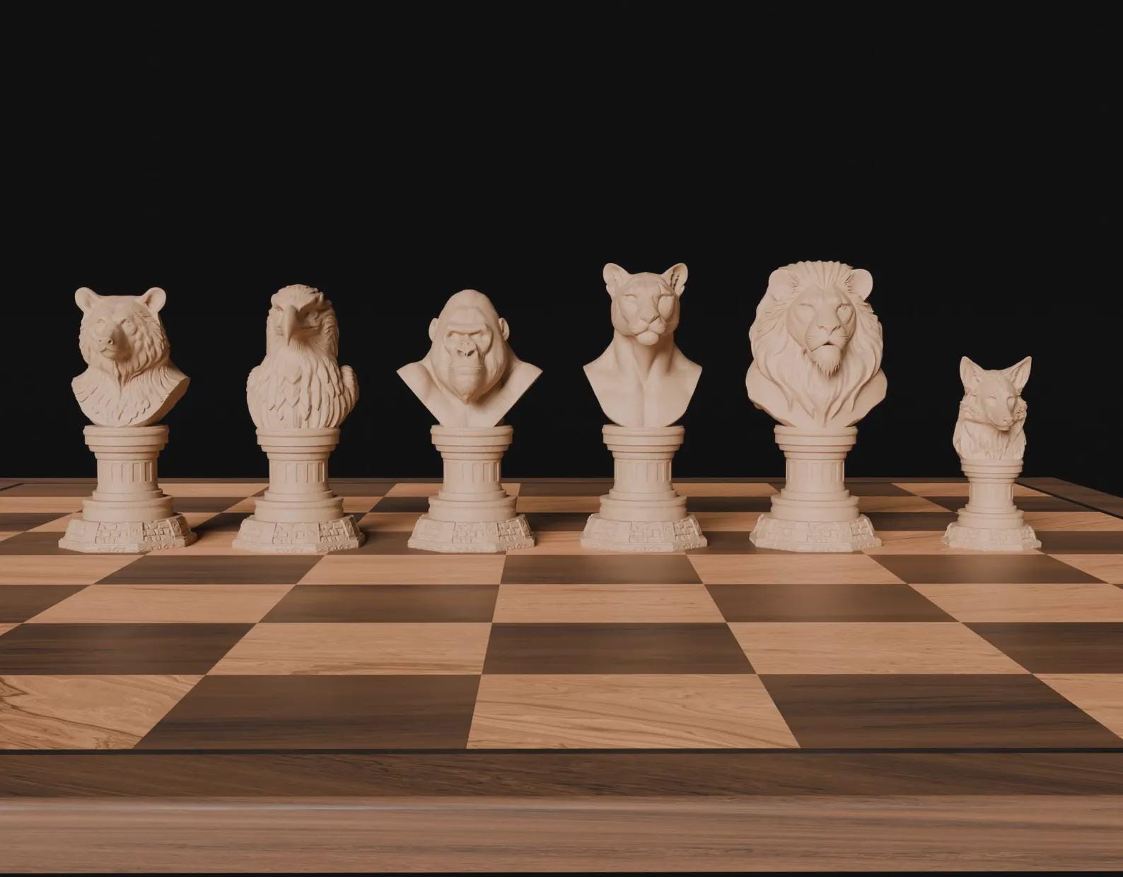 Wild Animal Chess Set: 3D Printed PLA Pieces, Nature Lover Gift - Etsy