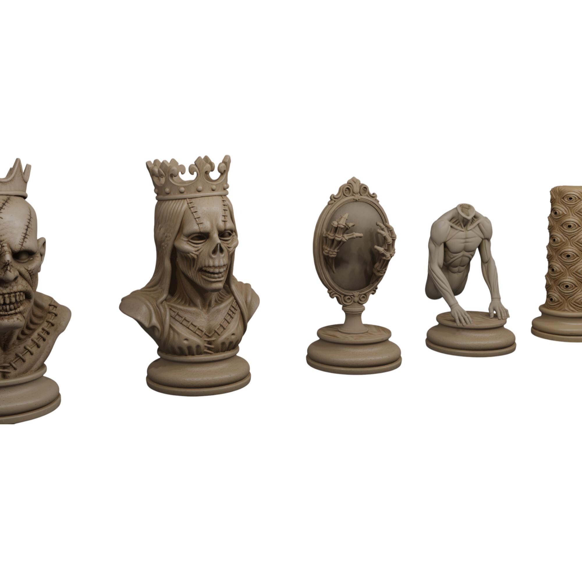 Chess Horror Gothic Horror Chess Set - Aberration Fantasy Pieces - Etsy