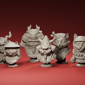 Cat Samurai Chess Set – Japanese Warrior Themed Chess – Unique Cat Lover Gift & Home Decor
