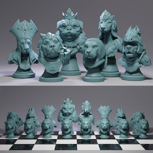 Dog-Themed Chess Set – Fantasy Animal Chess – Decorative and Collectible Gift for Pet Lovers