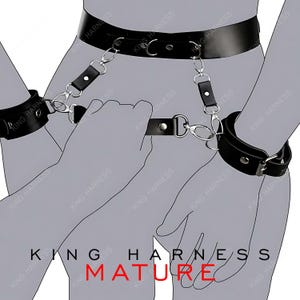 Brazaletes con declaración, cinturón con esposas, sujeciones de bondage, arnés corsé de cintura, equipo BDSM para mujeres, correa de cintura ajustable, conjunto de sujeción, imagen 1