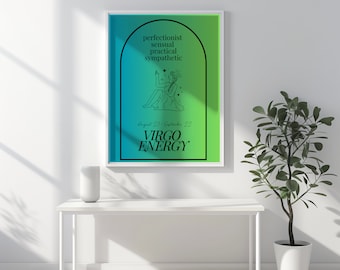 Virgo Zodiac Star Sign Print | Virgo Birthday Gift | Personalised Virgo Gift  | Zodiac Gift | Astrology Art Print