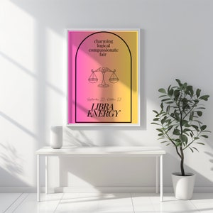 Libra Zodiac Star Sign Print | Libra Birthday Gift | Personalised Libra Gift | Zodiac Gift | Astrology Art Print