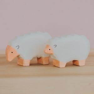 Handmade Wooden Sheep Toy, Waldorf Wooden Sheep, Wooden Sheep Figurine, Wooden Ewe, Pretend Play Animal Toy, Wooden Animal, Birthday Present