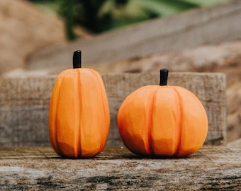 Halloween Wooden Pumpkins, Handcrafted Waldorf Toys, Fall Shelf Decor, Montessori Gift for Children, Waldorf Halloween Toys