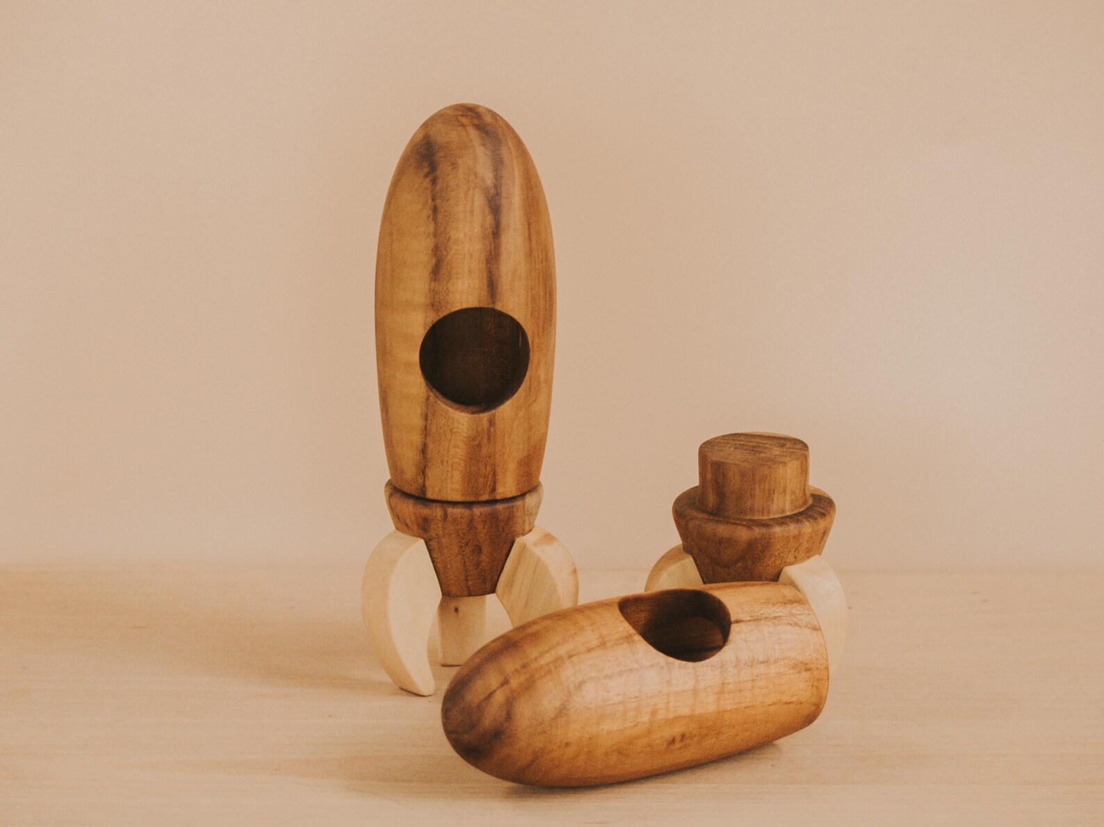 Teak Wooden Rocket Ship, Space Toy, Toy Rocket, Waldorf Toy, Solar ...