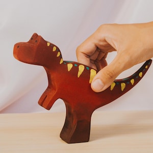 Wooden T-rex, Montessori Prehistoric Animals, Tyrannosaurus Dinosaur, Hand-painted Toys, Pretend to play, Jurassic Park animals, Waldorf toy