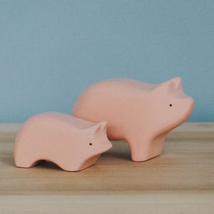 Waldorf Pig Family Wooden Animal, Handmade Wooden Pig Toy, Figure Animals, Waldorf Pig, Christmas Gift, Woodland Animal Toys, Wild Animals