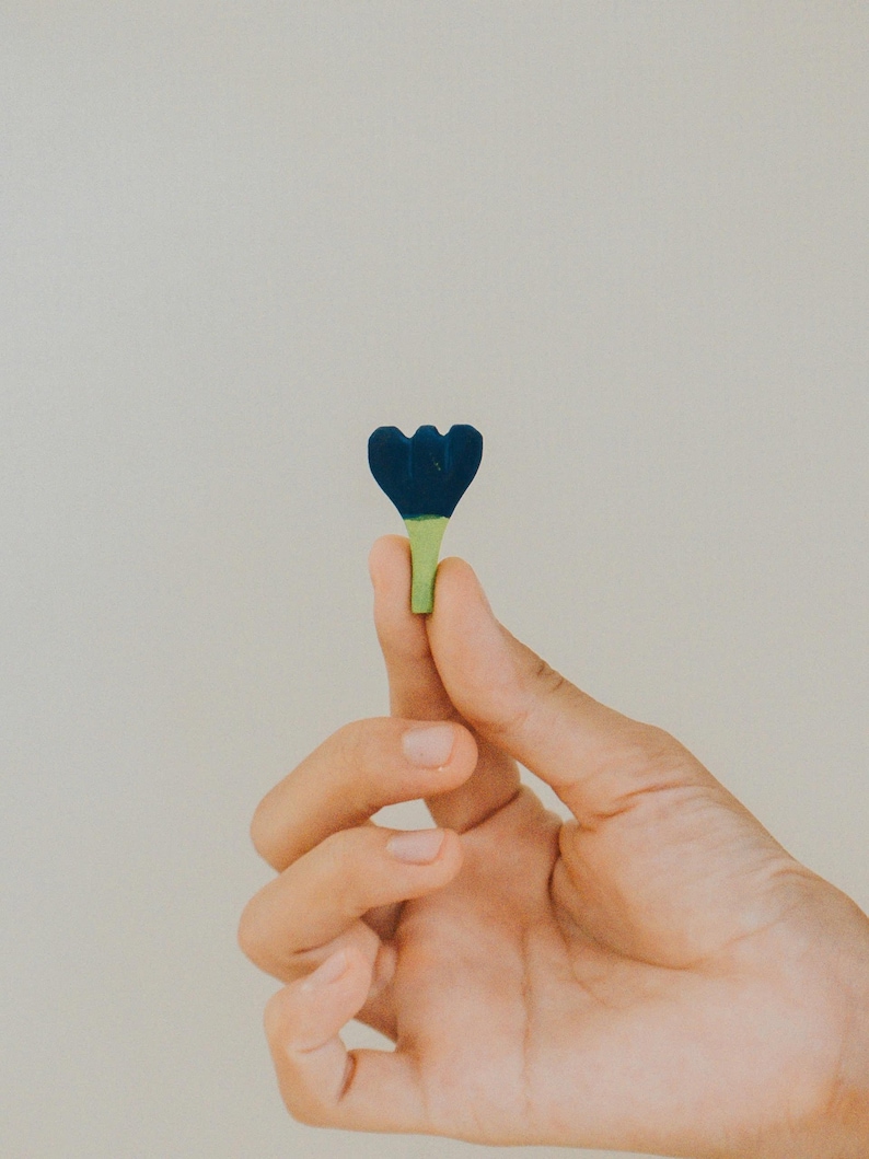 Wooden Flowers, Waldorf Toys, Hand-painted Flower, Adorable Gift, Decorative Flowers, Wood Toy flower, Wooden flower garden, Gardening Toys