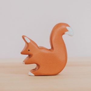 Wooden Squirrel Toy, Waldorf Squirrel, Handmade Wooden Animal, Montessori toys, Wild animal, Waldorf Wooden Figurine Toy, Kids Gift