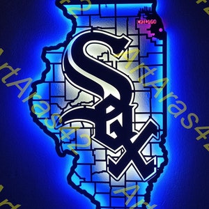 Chicago White Sox, white sox, chicago metal wall decor, steel sox decor metal wallart, Chicago steel decor