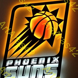 Phoenix Suns, letrero de metal de los Suns, decoración de pared de acero, Phoenix de metal, baloncesto