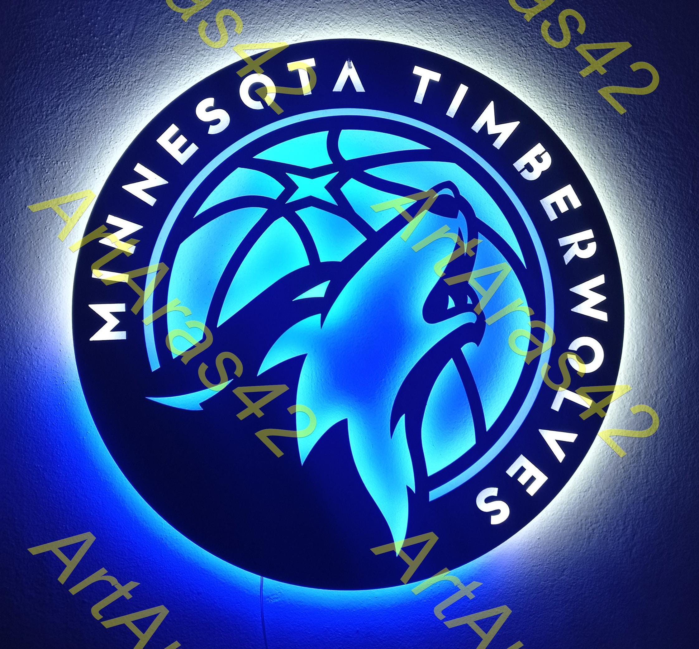 Minnesota Timberwolves, Minnesota Timberwolves metal sign, Minnesota  led decor, Timberwolves led decor, steel Minnesota Timberwolves