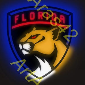 Florida, Florida Panthers, Florida Metal Sign, Steel Metal Wallart, Hokey Team, Led Florida, Neon Led, Panthers Metal Decor