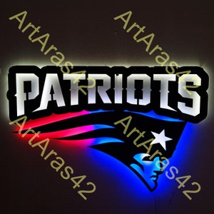 Patriots, New England Patriot, Patriot metal led sign, steel patriots, New England Patriots led sign wall art, metal wall decor