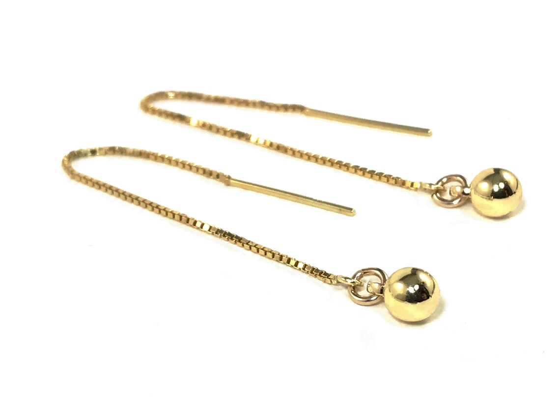 Gold Ball Hoop Earrings or Threader Earrings or Both Earring Etsy Canada