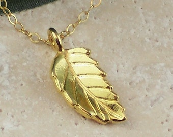 Gold Leaf Necklace Simple Celebrity Single Gold Charm