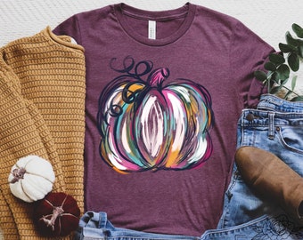 Watercolor Pumpkin Shirt, Colorful Pumpkin Shirt, Watercolor Pumpkins, Halloween Shirt, Autumn Shirt, Cute Fall Shirt, Fall Pumpkin Shirt