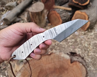 Handmade Damascus Steel Kiridashi Knife with Sheath Woodworking Crafting, Best Father's Day Gifts