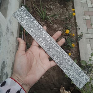 Unique Damascus Billet Blank , Damascus Bar, Knife Making Supply, Gift for Father day
