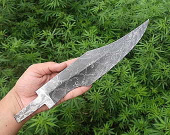 Handgefertigte Damaststahl Bowiemesser Blank Klinge: Full Tang DIY