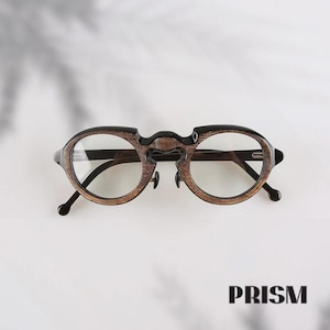 3D Edge Antique Horn Glasses: Handmade Retro Futurism Eyewear