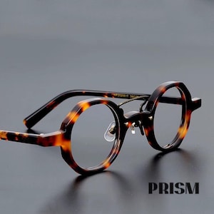 Gafas octagonales de acetato de carey: gafas unisex estilo steampunk